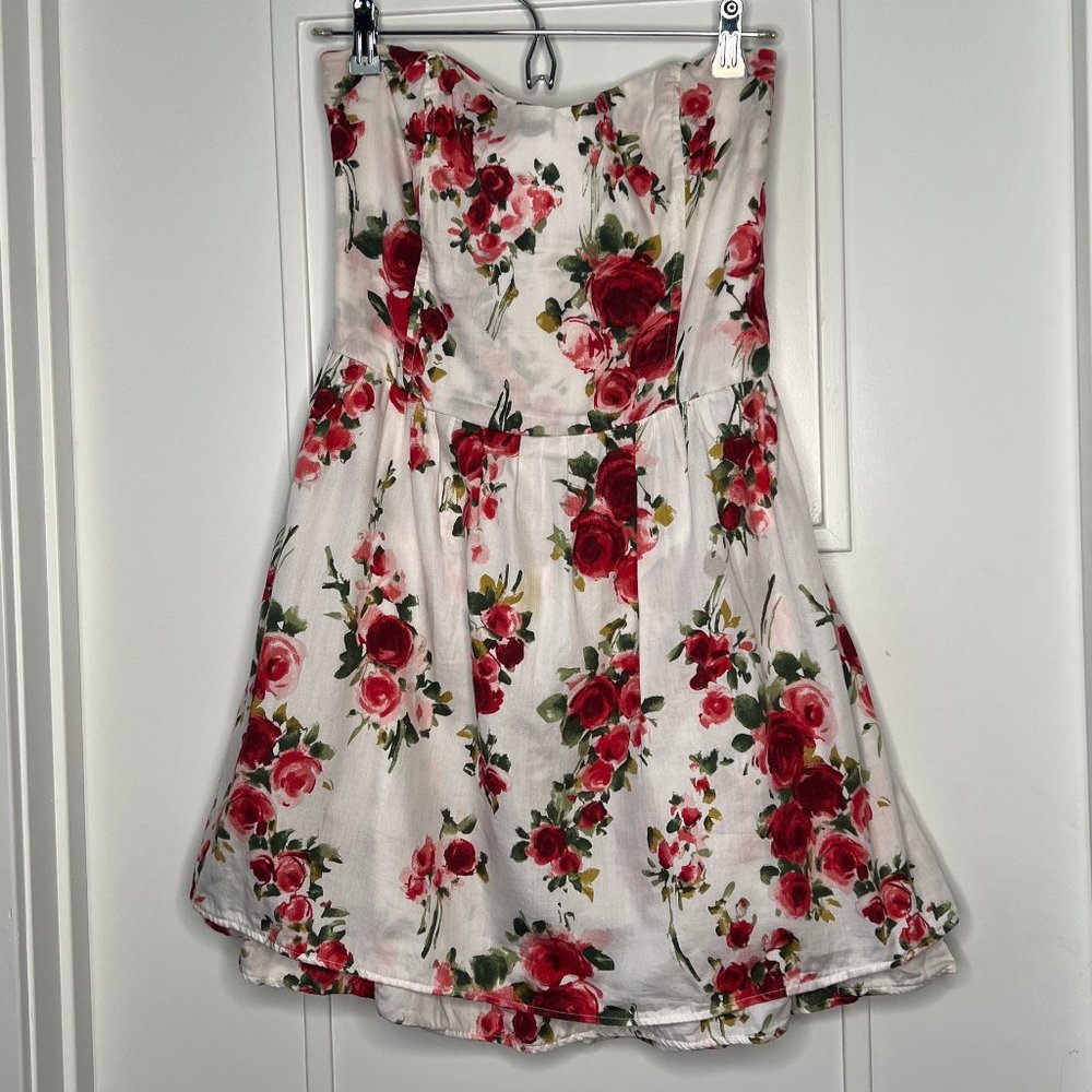 Strapless Floral Summer Dress